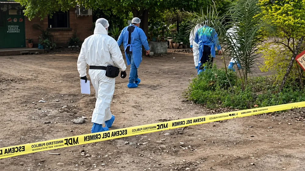 Escena del crimen en investigación forense