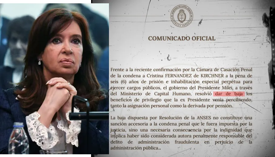 CFK - JUBILACION DADA DE BAJA