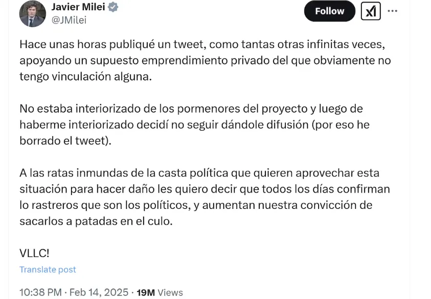 criptomoneda - milei